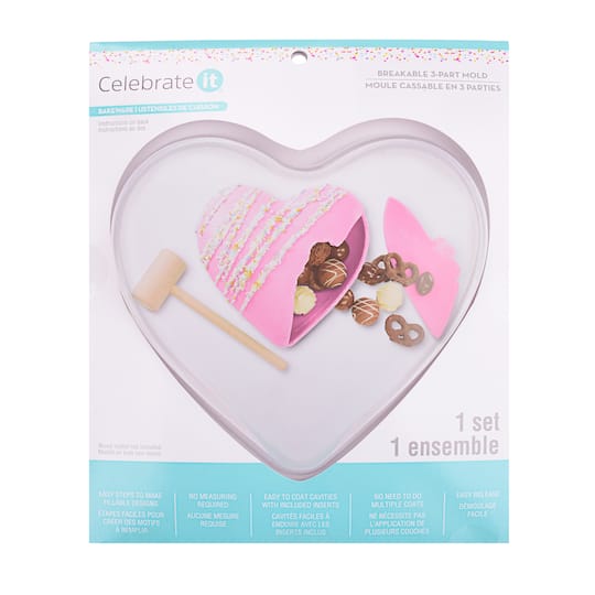 12 Pack: Heart Breakable 3-Part Mold by Celebrate It™